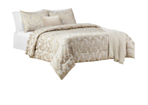 lot 263 image: Mainstays 5-Piece Gold Floral Comforter Set, FullQueen
