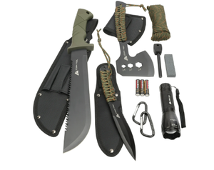 lot 267 image: Ozark Trail 12 Pack Camping Tool Set with Flashlight, Machete, Knife
