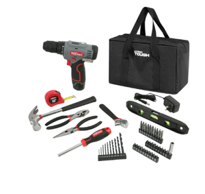 lot 273 image: Hyper Tough 12V Max Cordless 38-inch Drill Driver 50-Piece Project Kit with 1.5Ah Lithium-Ion Battery, Charger, and Storage Bag