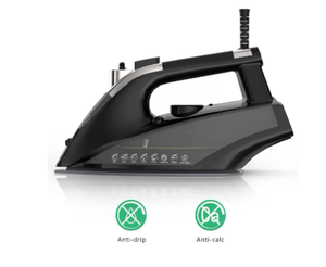 lot 486 image: Moosoo Steam iron, 1800W iron for Clothes with Rapid Heating Ceramic Coated Soleplate, Self-Cleaning, Auto-Off
