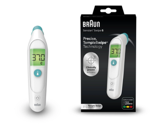 lot 630 image: Braun Sensian Swipe 5 Temple thermometer -TempleSwipe Technology -Colour-Coded Digital Display