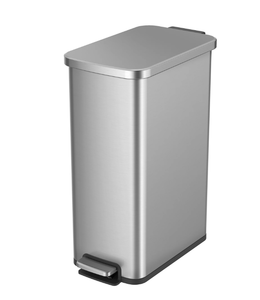 lot 225 image: Better Homes & Gardens 13.2 Gallon Slim Stainless Steel Kitchen Step Trash Can