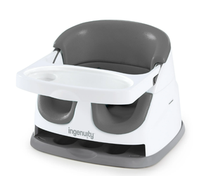 lot 228 image: Ingenuity Baby Base 2-in-1 Convertible Feeding High Chair with Self Storing Tray, Grey