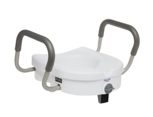lot 229 image: Equate Raised Toilet Seat with Handles, 5 Seat Riser with Arms, Fits Most Toilets, 350 lb Capacity