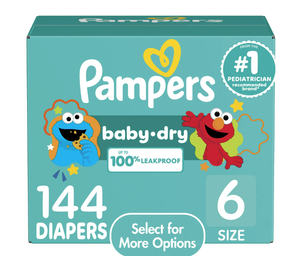 lot 232 image: Pampers Baby Dry Baby Diapers Size 6, 144 Count