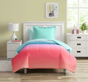 lot 159 image: 5PCS Twin Size Your Zone Rainbow Ombre Polyester Bedding Set