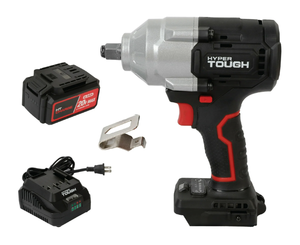 lot 436 image: Hyper Tough 20V Max Brushless 12-Inch Mid-Torque Cordless Impact Wrench with 4.0Ah Lithium-Ion Battery and Charger