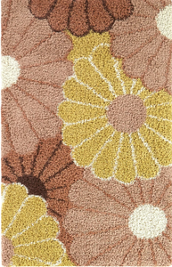 lot 681 image: Mainstays Pink Floral Shag Indoor Accent Rug