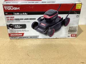lot 644 image: Hyper Tough 2x20 Volts Max 18-inch Brushless Side-discharge Mower