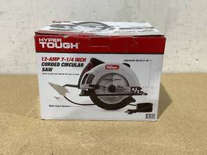 lot 661 image: Hyper Tough 12 Amp Corded 7-14 Inch Circular Saw with Steel Plate Shoe