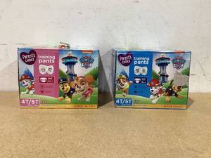 lot 663 image: LOT OF 2 Parents Choice Paw Patrol Training Pants for BoysGirls, 4T5T, 70 Count