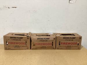 lot 665 image: LOT OF 3 Enviro-Log Enviro-Flame Firewood .65 Cu. Ft. Boxed Fire Log