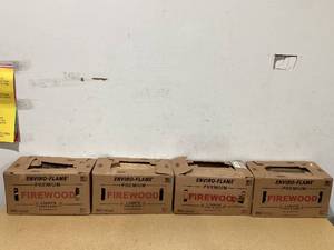 lot 666 image: LOT OF 4 Enviro-Log Enviro-Flame Firewood .65 Cu. Ft. Boxed Fire Log
