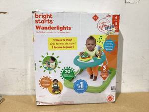 lot 686 image: Bright Starts Wanderlights 2 Ways to Play Baby Walker, 10 Melodies & Sounds, Light Up Spinning Toy, Ages 6 Months