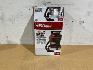 lot 452 image: Hyper Tough 3 Gallon 3.5 HP Poly Wet Dry Vacuum