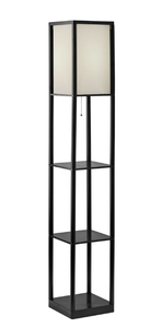 lot 462 image: Mainstays 62 Plastic Black Shelf Floor Lamp