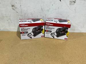 lot 456 image: LOT OF 2 Hyper Tough DC 12V Heavy Duty Direct Drive Digital Tire Inflator with Detachable LED Light
