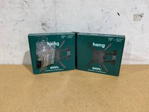 lot 476 image: LOT OF 2 Onn Full Motion TV Wall Mount for 19 to 50 TVs, UL Listed, swivel 45°, up to 5-15°Tilting