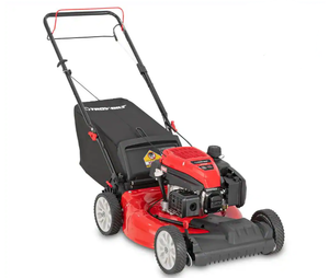 lot 13 image: Troy-Bilt 21 in. 163cc OHV Engine Front-Wheel Drive 2-in-1 Gas Walk Behind Lawn Mower with Tri-Action Cutting System