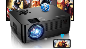 lot 25 image: ROCONIA 5G WiFi Bluetooth 4K Support Native 1080P, 15000LM Full HD Movie Projector, LCD Technology 300 Display Home Theater,(Projector Screen Included)