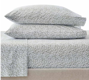lot 296 image: Better Homes & Gardens Cool & Crisp 4-Piece 300 Thread Count Soft Silver Botanical Cotton Percale Sheet Set, Queen