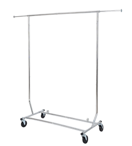 lot 306 image: Better Homes & Gardens 100lbs Heavy Duty Folding Adjustable Rolling Garment Rack