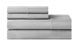 lot 505 image: 4PCS King Size Hotel Style 600 Thread Count Grey Stripe Egyptian Cotton Adult Bed Sheets