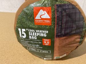 lot 309 image: Ozark Trail 15 Degree Cold Weather Rectangle Canvas Sleeping Bag
