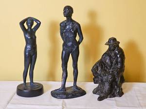 lot 113 image: Series of Plaster Statuettes Mate Black