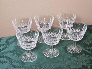 lot 28 image: Six Lismore Liquor Cocktail Glasses Waterford Crystal