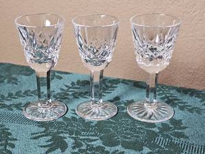 lot 33 image: Three Lismore Cordial Glasses Waterford Crystal