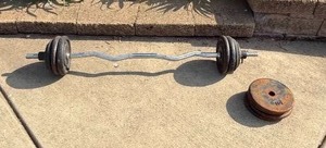 lot 178 image: Easy Bar Fitness Set with Metal Plates