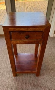lot 132 image: Rustic Farmhouse Accent Side Table - A