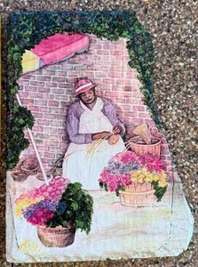 lot 158 image: The Basket Lady Plaster Relief