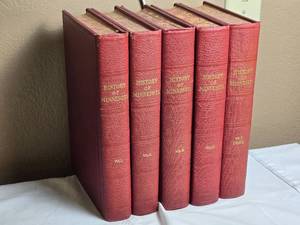 lot 169 image: Leather Bound Book Set - History of Minnesota - The American Historical Society - Vol. 1-5
