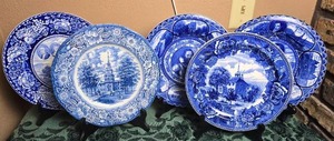 lot 166 image: Staffordshire American Historical Decorative Plates - (5)