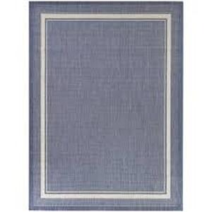 lot 18 image: Amberview Blue 5 ft. x 7 ft. Border IndoorOutdoor Area Rug