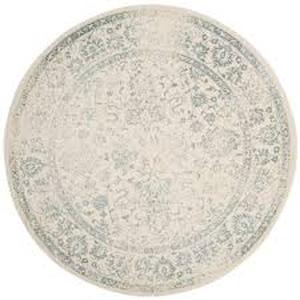 lot 19 image: Adirondack IvorySlate 6 ft. x 6 ft. Round Distressed Border Area Rug