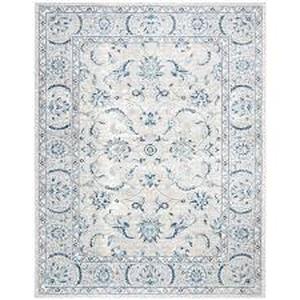 lot 21 image: Brentwood Light GrayBlue 11 ft. x 15 ft. Speckled Floral Border Area Rug