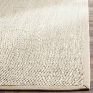 lot 24 image: Natural Fiber MarbleLinen 8 ft. x 8 ft. Square Border Area Rug
