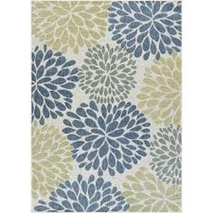 lot 27 image: California Tropical Olive 5 ft. x 7 ft. Tropical Indoor Outdoor Area Rug