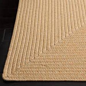 lot 35 image: Braided BeigeTan 8 ft. x 8 ft. Solid Color Gradient Square Area Rug