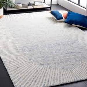 lot 41 image: Abstract BlueIvory 6 ft. x 9 ft. Marle Eclectic Area Rug