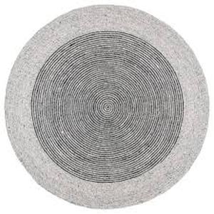 lot 42 image: Braided GrayBlack 7 ft. x 7 ft. Round Striped Area Rug