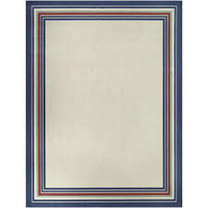 lot 7 image: Multi-Colored 5 ft. x 7 ft. Striped Border IndoorOutdoor Area Rug