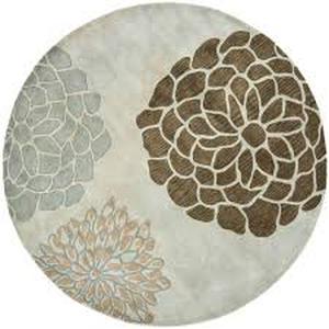 lot 9 image: Soho Light Grey 6 ft. x 6 ft. Round Floral Area Rug