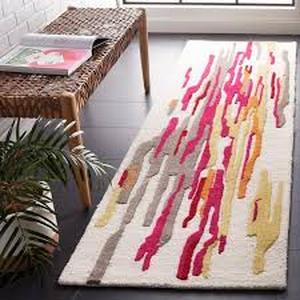 lot 11 image: Rodeo Drive IvoryRed 2 ft. x 8 ft. Abstract Runner Rug
