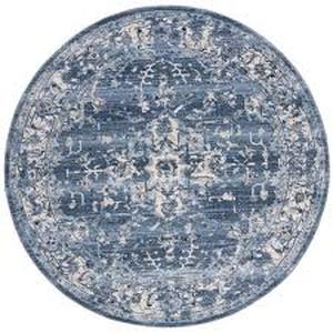 lot 58 image: Charleston NavyCream 7 ft. x 7 ft. Round Distressed Border Area Rug