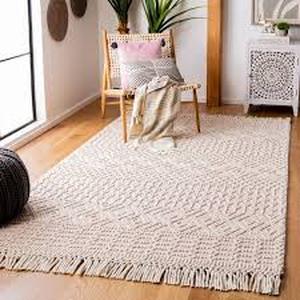 lot 59 image: Natura IvoryPink 6 ft. x 9 ft. Geometric Area Rug
