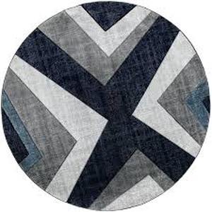 lot 75 image: Bristol Zine Navy 7 ft. 10 in. x 7 ft. 10 in. Round Rug